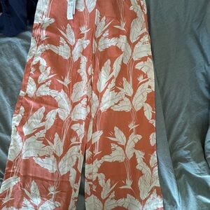 Roxy Coral and White Floral Pants